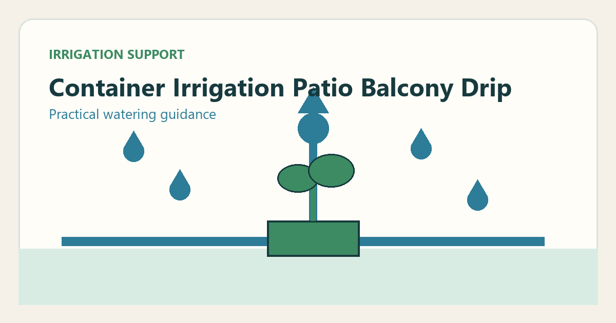 Simple irrigation illustration for container irrigation patio balcony drip
