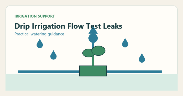 Simple irrigation illustration for drip irrigation flow test leaks uneven zones