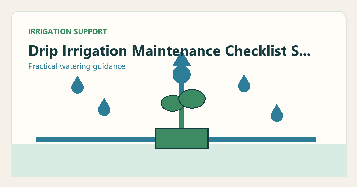 Simple irrigation illustration for drip irrigation maintenance checklist seasonal care guide