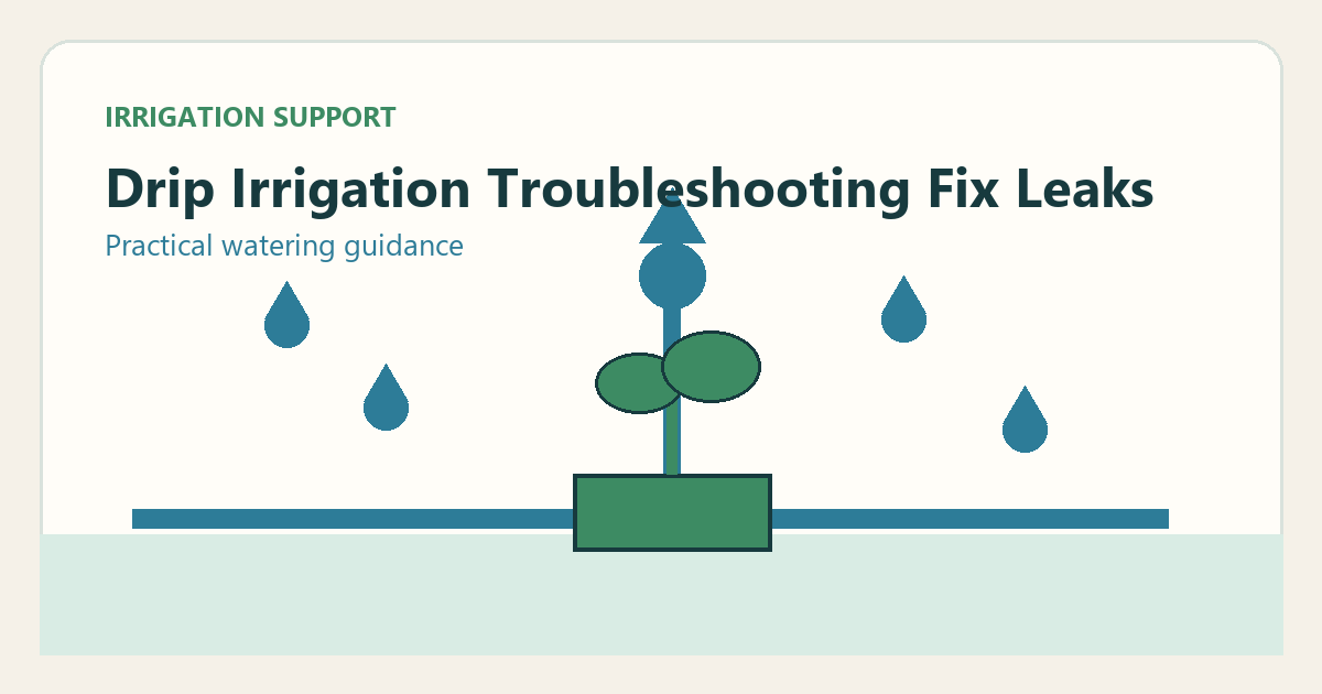 Simple irrigation illustration for drip irrigation troubleshooting fix leaks clogs pressure problems