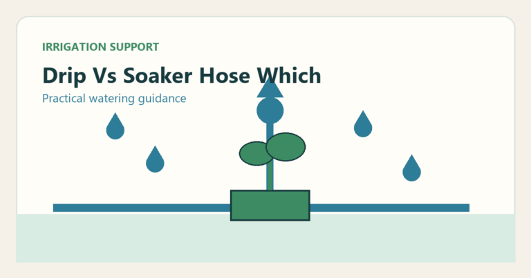 Simple irrigation illustration for drip vs soaker hose which is better for garden beds and vegetable gardens