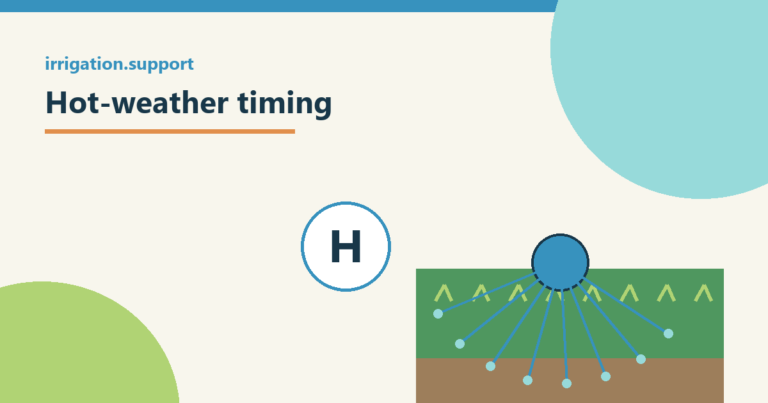 Simple irrigation illustration for hot-weather timing