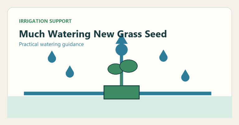 Simple irrigation illustration for how much watering new grass seed