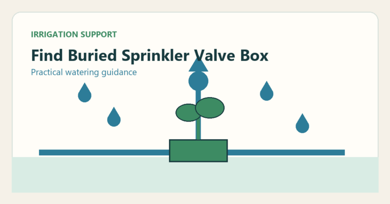 Simple irrigation illustration for how to find a buried sprinkler valve box without digging up the yard