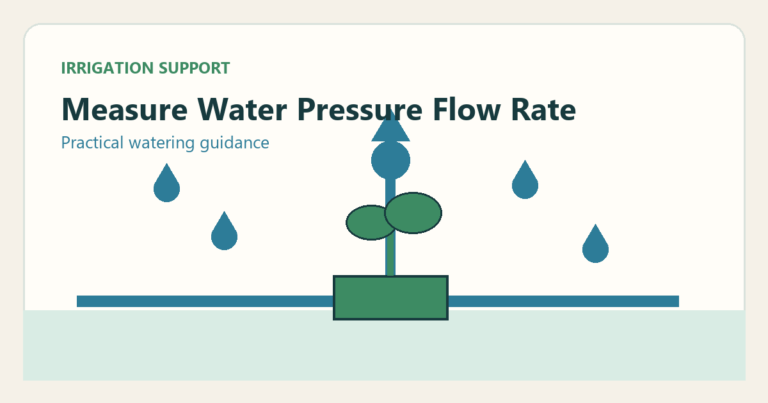 Simple irrigation illustration for how to measure water pressure and flow rate for sprinkler design