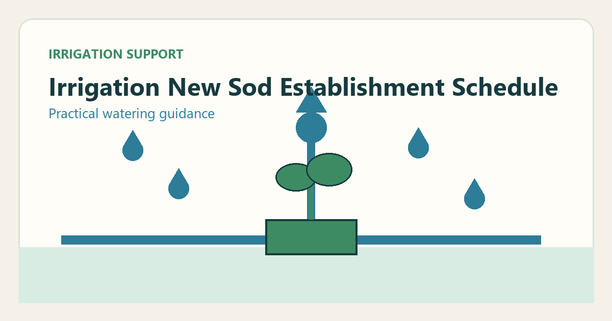 Simple irrigation illustration for irrigation new sod establishment schedule