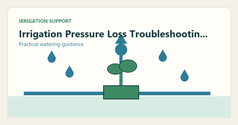 Simple irrigation illustration for irrigation pressure loss troubleshooting worksheet