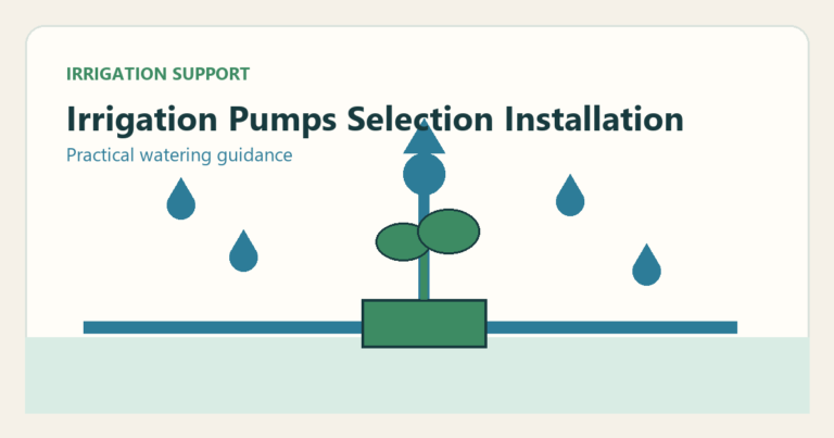 Simple irrigation illustration for irrigation pumps selection installation guide