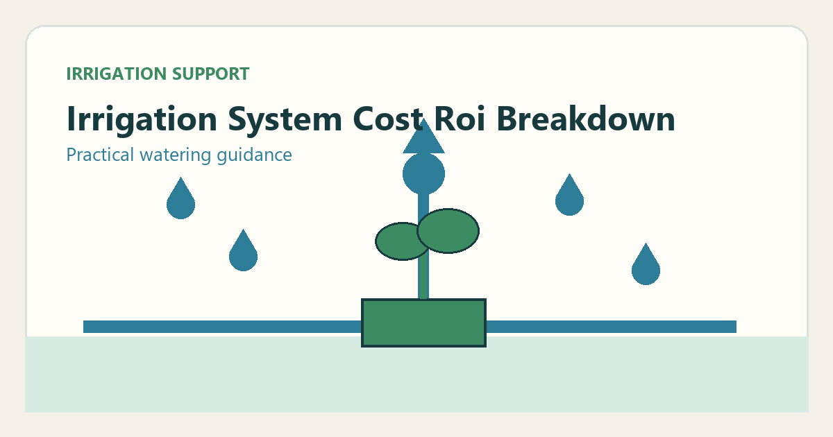 Simple irrigation illustration for irrigation system cost and roi breakdown
