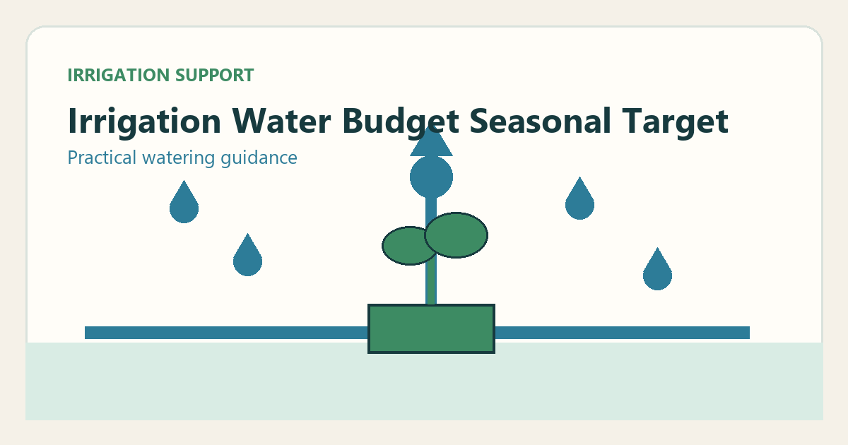 Simple irrigation illustration for irrigation water budget seasonal target