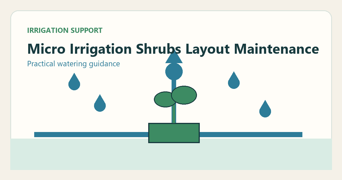 Simple irrigation illustration for micro irrigation for shrubs layout maintenance