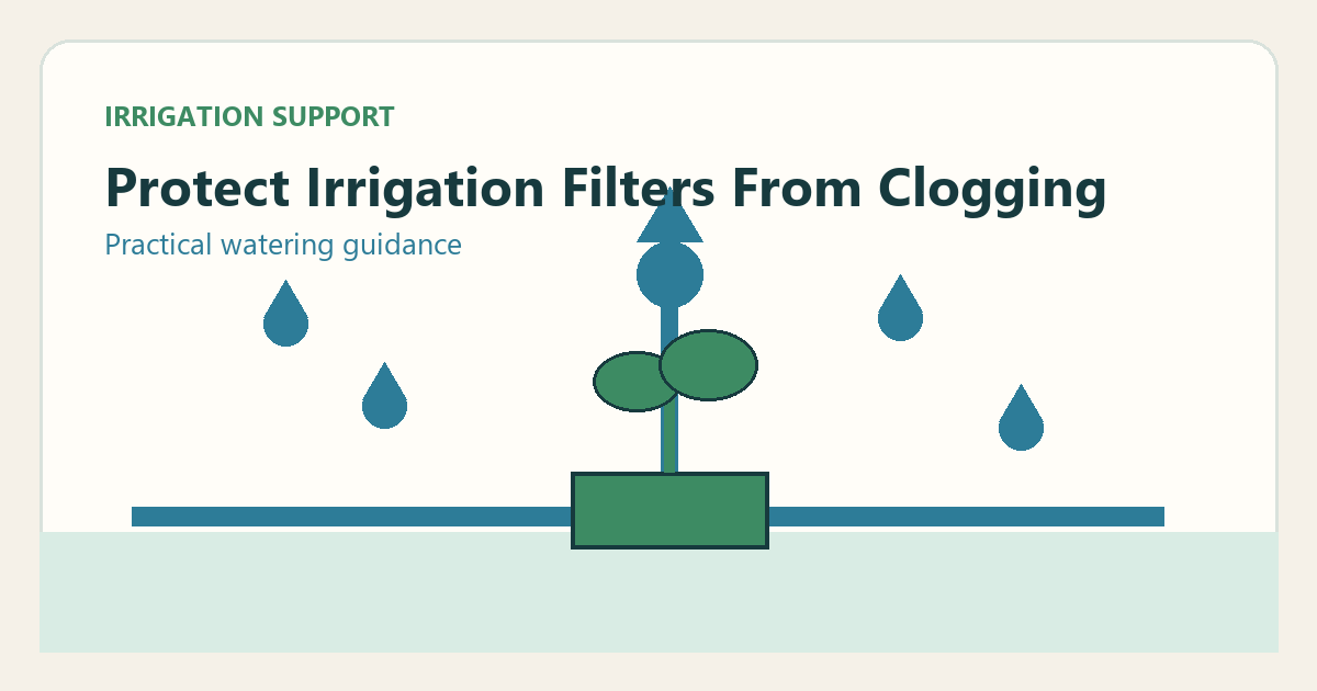Simple irrigation illustration for protect irrigation filters from clogging