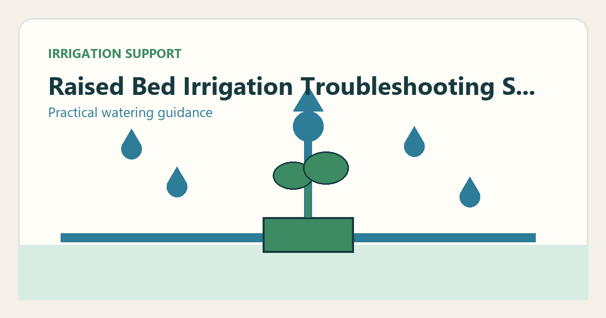 Simple irrigation illustration for raised bed irrigation troubleshooting symptoms