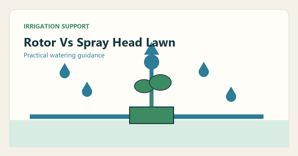 Simple irrigation illustration for rotor vs spray head lawn zones