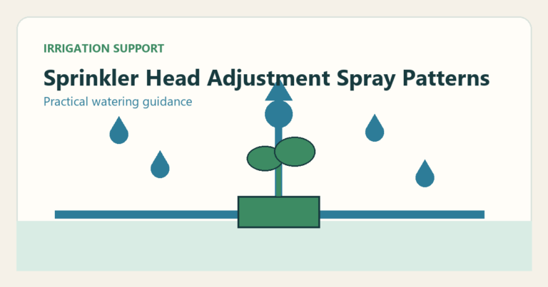 Simple irrigation illustration for sprinkler head adjustment guide spray patterns arc radius