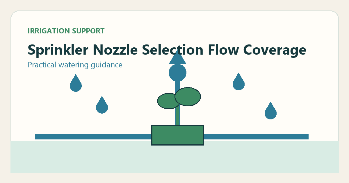 Simple irrigation illustration for sprinkler nozzle selection flow coverage