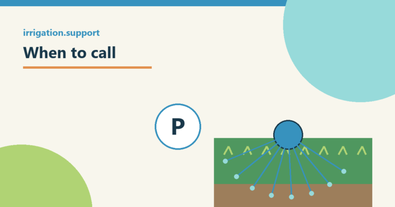 Simple irrigation illustration for when to call
