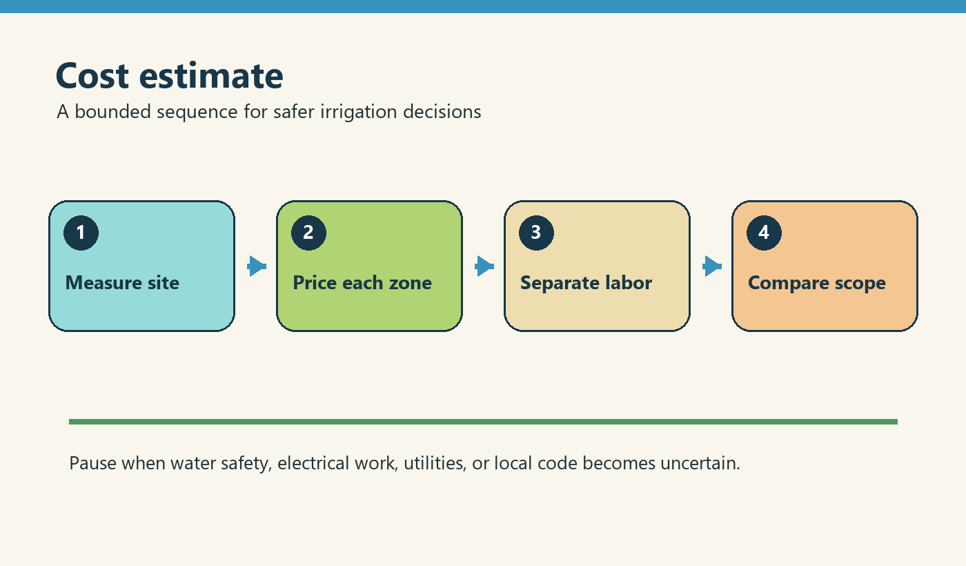 Four-step flow diagram: cost estimate